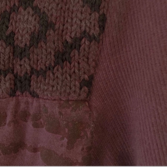 Patch & Sequin Wine Long Sleeve Tee Unique - Picture 4 of 5